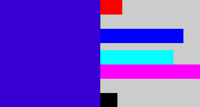 Hex color #3800d3 - violet blue