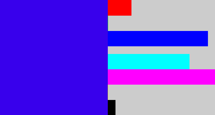 Hex color #3800ec - blue/purple
