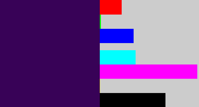 Hex color #380257 - deep violet