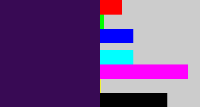 Hex color #380a54 - deep violet