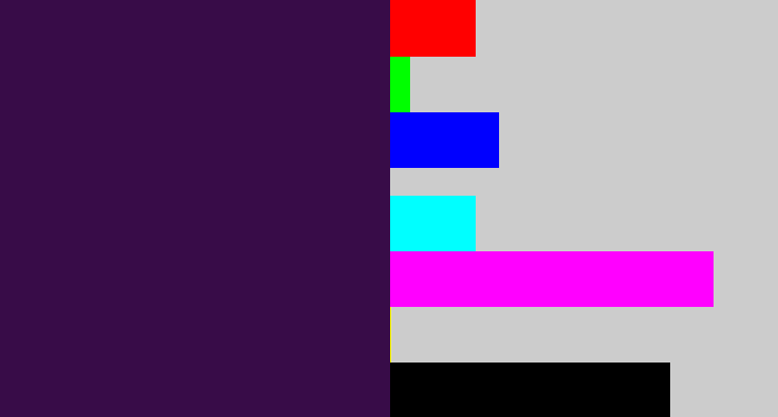 Hex color #380c48 - dark purple