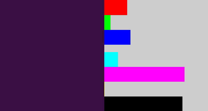 Hex color #380f40 - dark purple