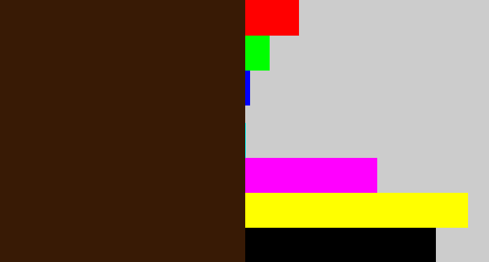 Hex color #381a05 - dark brown