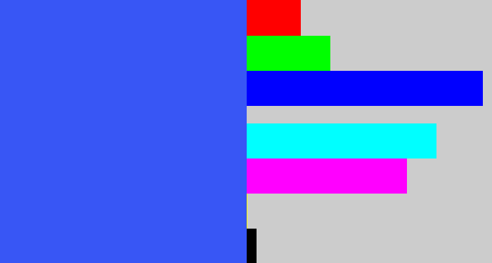 Hex color #3856f5 - azul