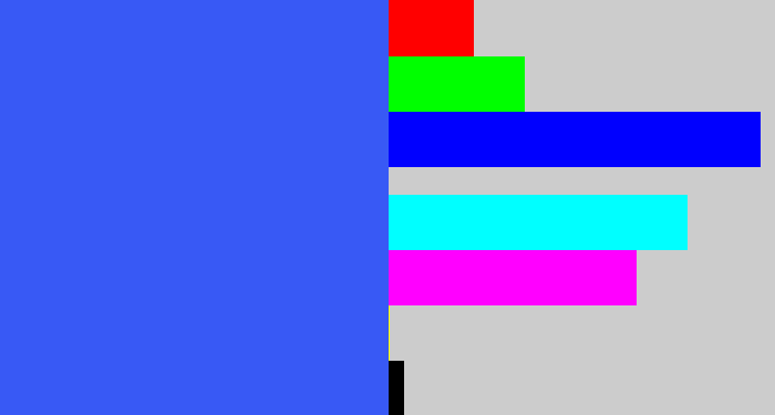 Hex color #3859f5 - azul