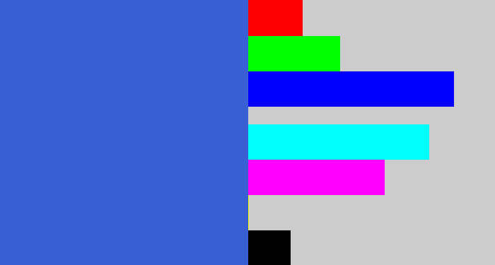 Hex color #385fd3 - warm blue