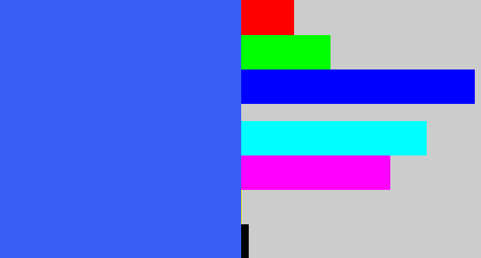 Hex color #385ff8 - lightish blue