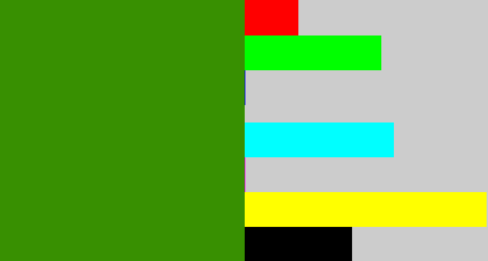 Hex color #389001 - grassy green