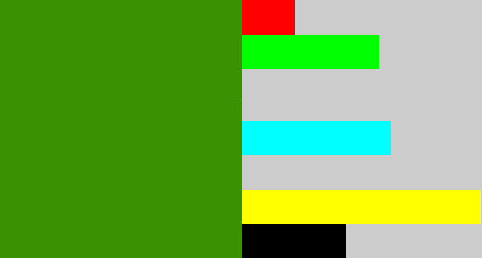 Hex color #389201 - grassy green