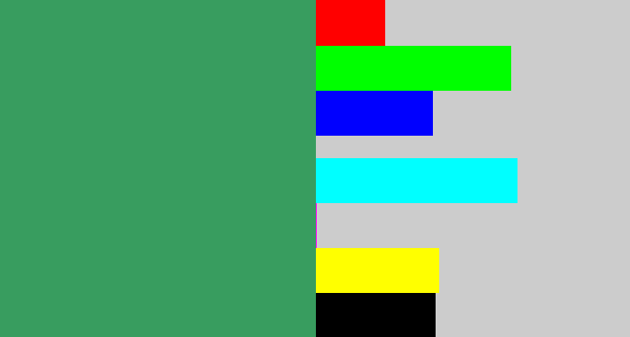 Hex color #389d5f - greenish