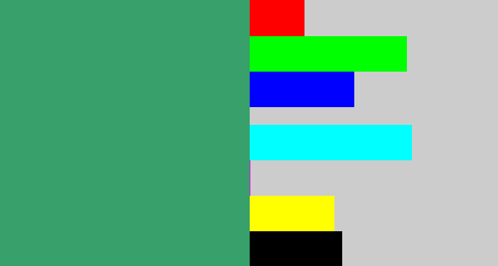 Hex color #38a06a - greenish