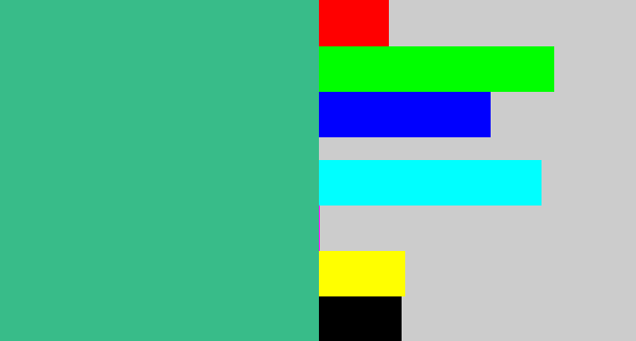 Hex color #38bc89 - greenish teal