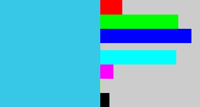 Hex color #38c8e7 - bright light blue