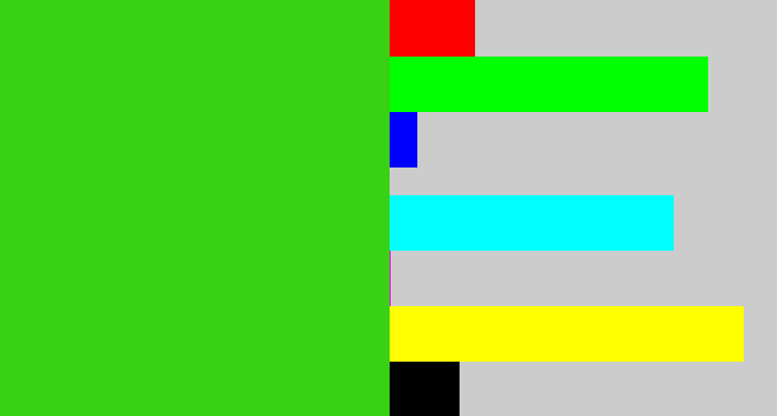 Hex color #38d113 - vivid green