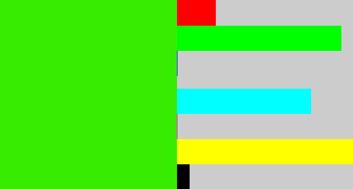 Hex color #38ec00 - vivid green
