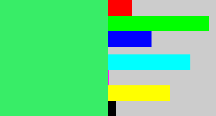 Hex color #38ed67 - weird green