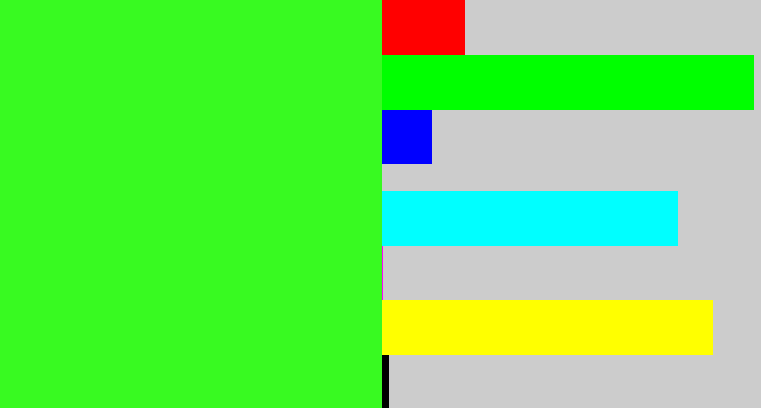 Hex color #38fa21 - radioactive green