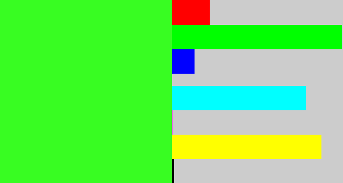 Hex color #38fd22 - radioactive green