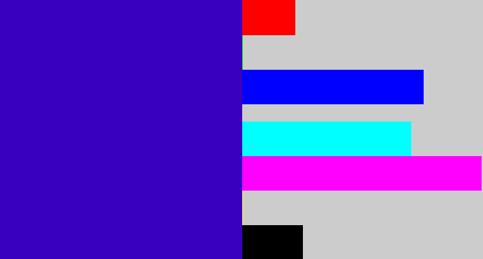 Hex color #3901bf - indigo blue