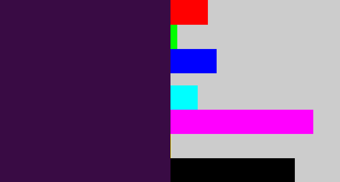Hex color #390b44 - dark purple
