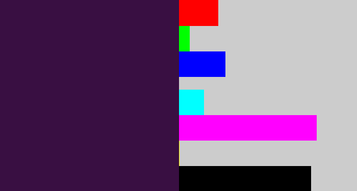 Hex color #390f42 - dark purple