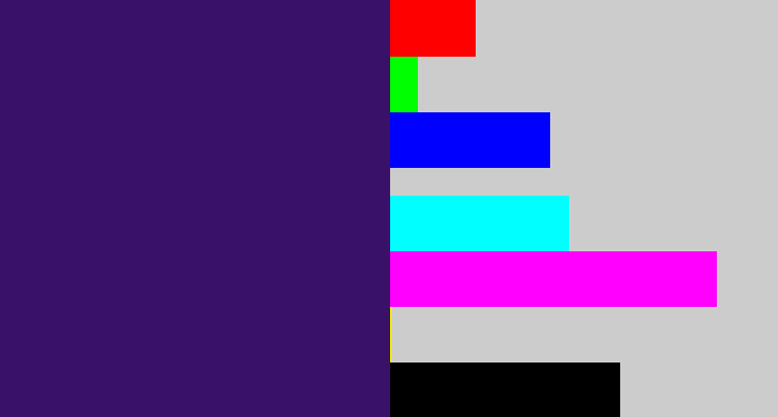 Hex color #391169 - royal purple