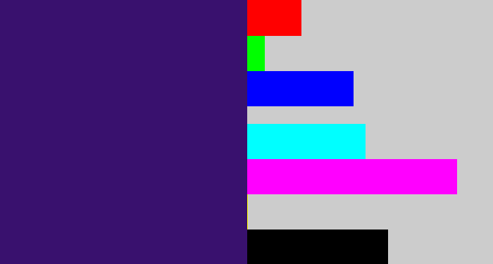 Hex color #39116e - royal purple