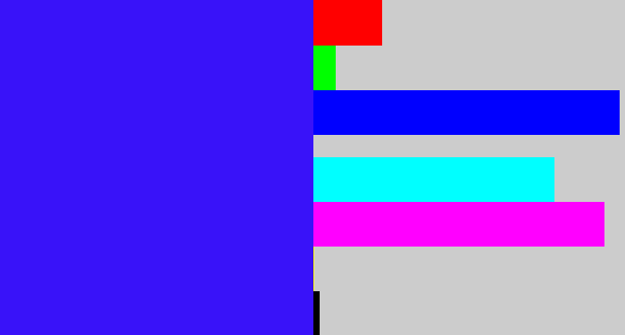 Hex color #3912f9 - light royal blue