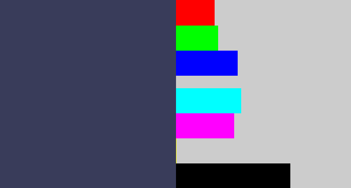 Hex color #393c5a - dark grey blue