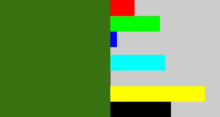 Hex color #397210 - dark grass green