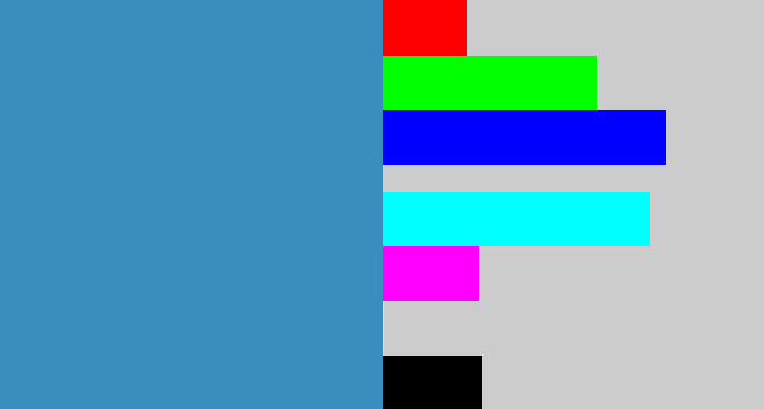 Hex color #398ebd - cool blue