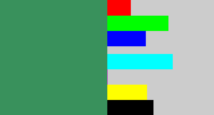 Hex color #39915c - greenish