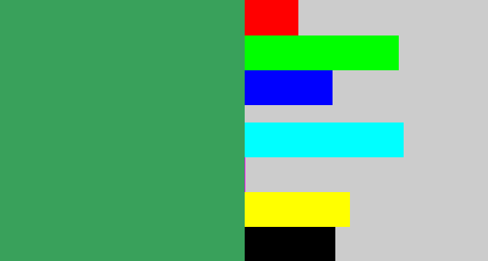Hex color #39a15b - greenish