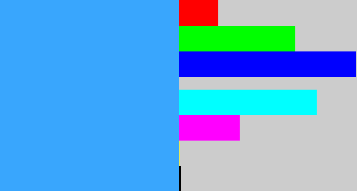 Hex color #39a6fd - dodger blue
