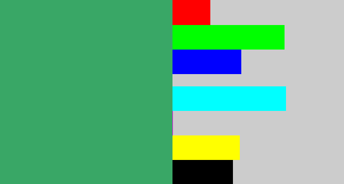 Hex color #39a766 - greenish