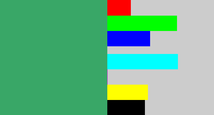 Hex color #39a767 - greenish