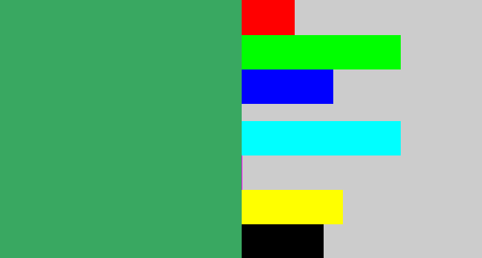 Hex color #39a861 - greenish