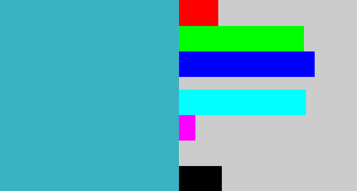 Hex color #39b2c3 - tealish