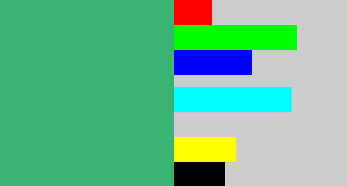 Hex color #39b474 - dark seafoam green