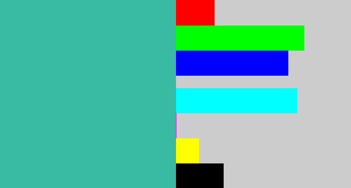 Hex color #39baa2 - greeny blue
