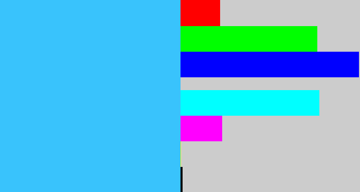 Hex color #39c3fc - bright light blue