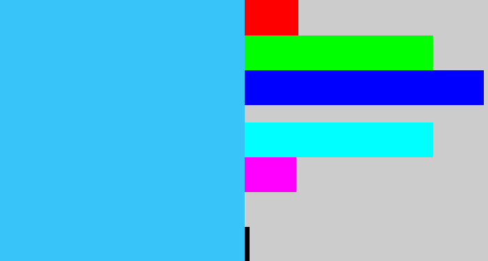 Hex color #39c4f9 - bright light blue