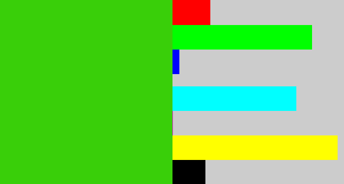 Hex color #39cf09 - vivid green