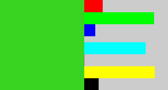 Hex color #39d421 - vivid green