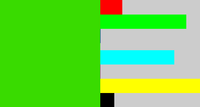 Hex color #39db00 - vivid green