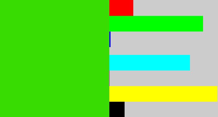 Hex color #39dc02 - vivid green