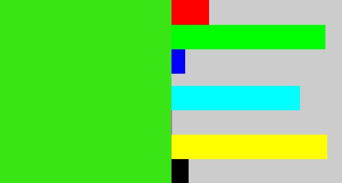 Hex color #39e515 - vivid green