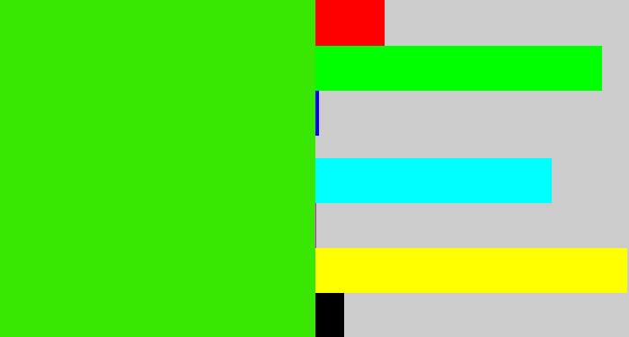 Hex color #39e802 - vivid green