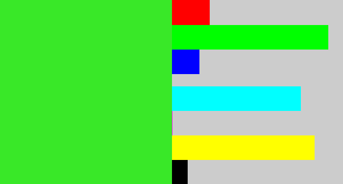Hex color #39e828 - radioactive green