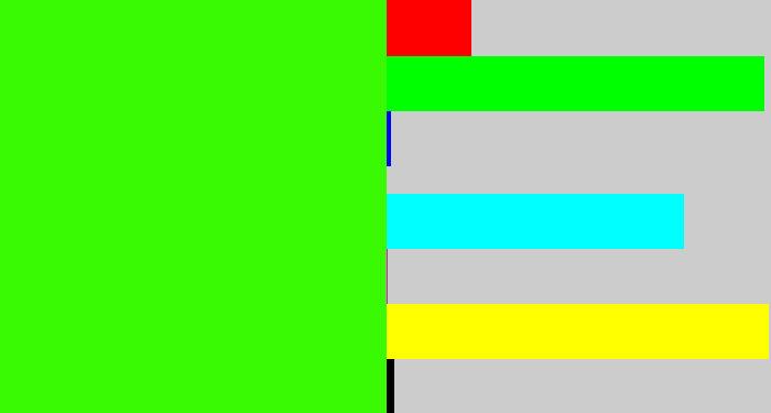 Hex color #39fa02 - poison green
